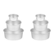 6X Cake Pan Round Cake Pans Performance Aluminum Nonstick & Leak Proof Set Cake Pan, Perfect for Tier Smash Cake