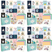 200 Pièces Cartes D'Anniversaire Uniques avec Enveloppes et Autocollants, Cartes de Vœux, Paquet de Cartes D'Anniversaire, Paquet de Cartes