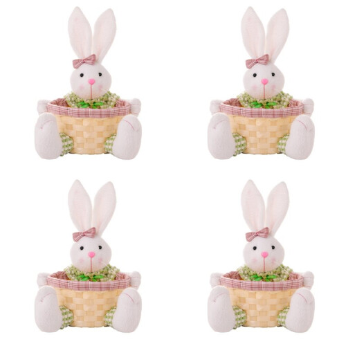 4X Easter Candy Dish, Bunny Easter Basket, Easter Candy Storage Basket, Gift Box for Table Decor Easter Gift,A