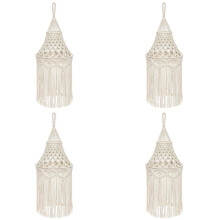 4X Macrame Lamp Shade Hanging Pendant Light Cover Office Bedroom Living Room Nursery Dorm Room Bohemian Home Decor