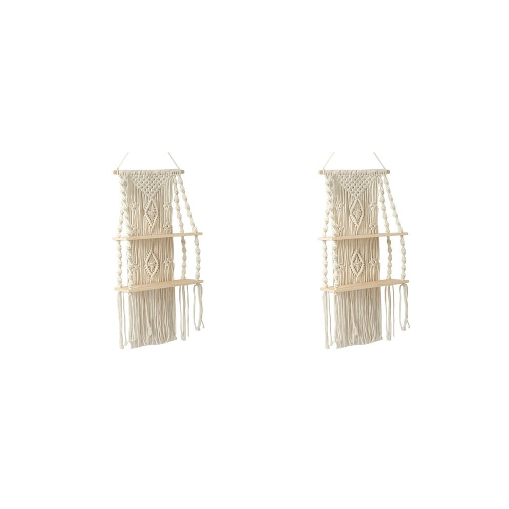 2X Handmade Tassel Macrame Wall Hanging Shelf Boho Cotton Rope Woven Plant Hanger Floating Shelf 6031029773747