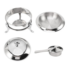 Chafing Dish Buffet Set Round Buffet Warmer with Lid Stainless Steel Fuel Heating Portable Catering Server for Wedding Banquet 20cm / 7.9in
