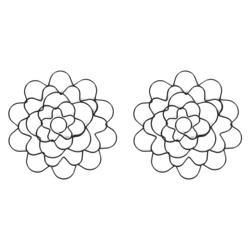 2X Wire Flower Arranging Tool- Flower Frog, Reusable, Bendable Flower Grid Black 4Inch
