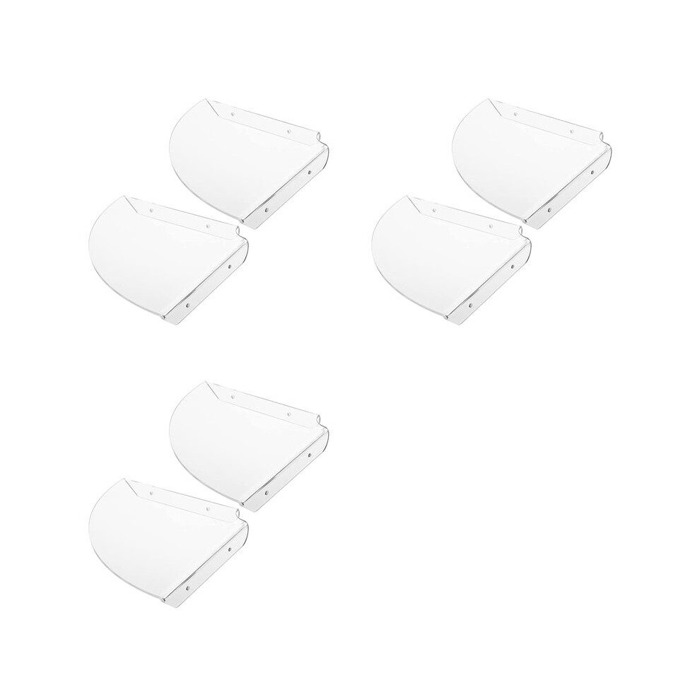 6Pcs Acrylic Corner Shelf Floating Wall Storage Shelf Display Speaker Organizer Bedroom Kitchen Storage Holder,Clear 6033957382008