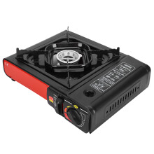Barbecue portable d'extérieur à gaz butane, réchaud et four, grill pour camping et pique-nique, noir