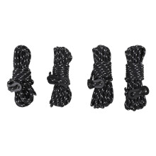 4Pcs Camping Rope 4mm Adjustable Length Wind Proof Outdoor Reflective Tent Rope for Hiking Luggage Fixing