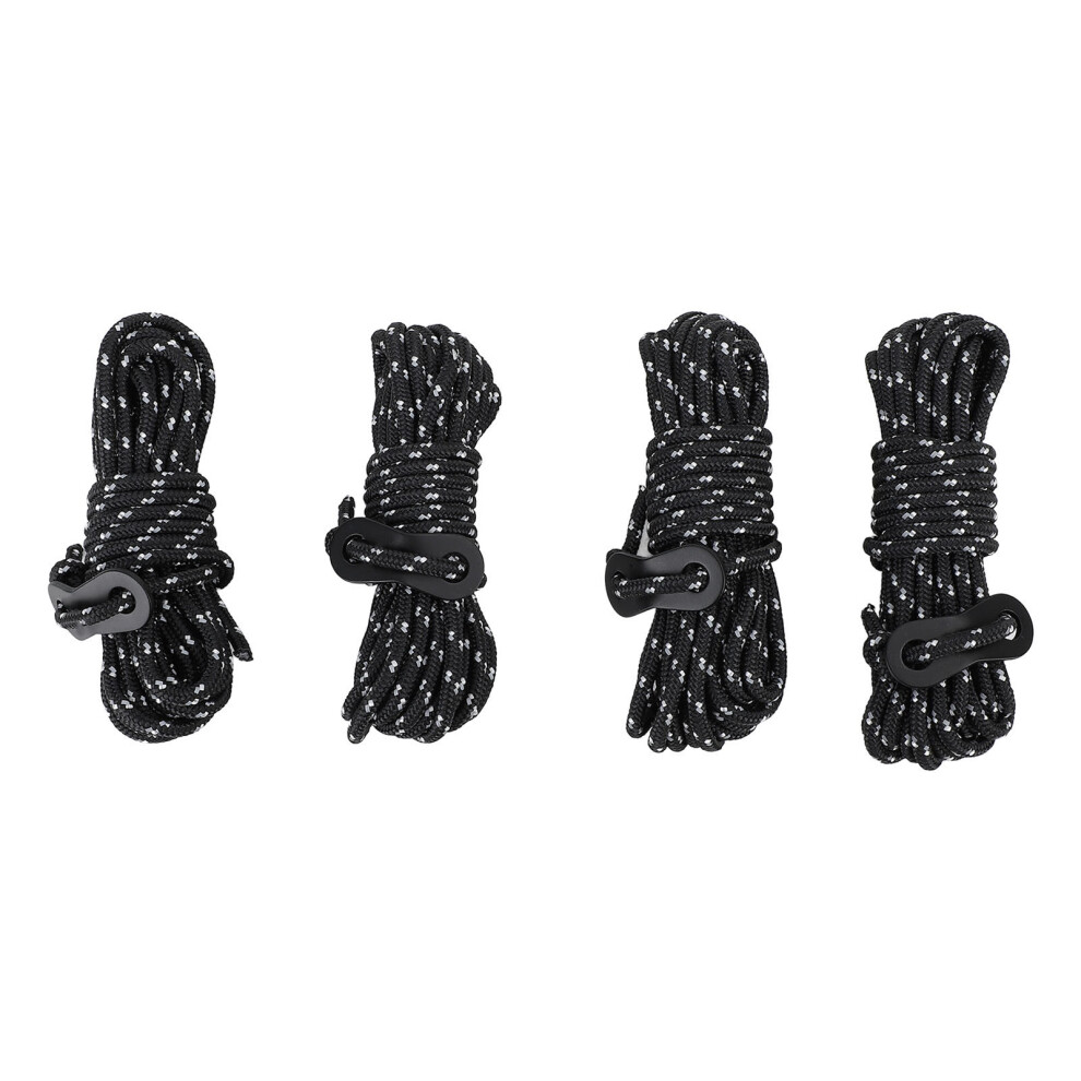 4Pcs Camping Rope 4Mm Adjustable Length Wind Proof Outdoor Reflective Tent Rope For Hiking Luggage Fixing 3097652826925