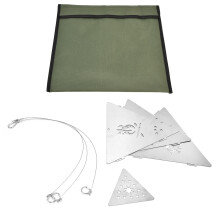 Poêle suspendu d'extérieur en acier inoxydable, triangulaire, type carte, pour le camping