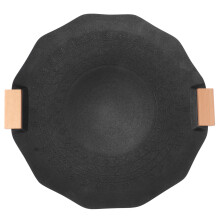 Poêle à griller portable antiadhésive et sans fumée pour barbecue, avec poignée, motif géométrique noir, 35 cm
