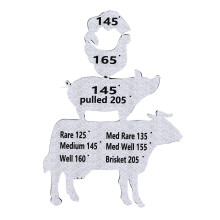 Vleestemperatuurmagneet, interne temperatuurgids voor dieren, acryl, rundvlees, varkensvlees, kip, vis, grillaccessoire voor barbecueën