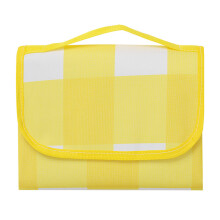 Picnic Blanket Nordic Style Plaid Thickened Oxford Cloth Foldable Picnic Mat for Multiplayer Outdoor Yellow 150x200cm/59.1x78.7in