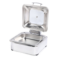 Chafing Dish Buffet Set 6L Stainless Steel Buffet Chafer with Glass Lid for Parties Dinners Catering Buffet Square