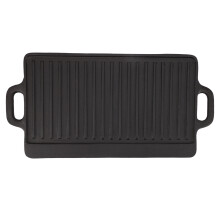 Griddle Plate Double Sided Iron Fast Even Heating Reversible Grill Plate for Outdoor Camping Gas Stove Induction Cooker S