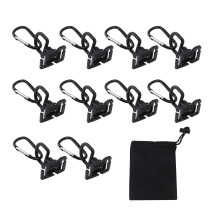 10PCS Lobster Clasp Trigger Clips PP Aluminum Alloy Tent Webbing Camping Lights Hanging D Shape Buckle Hook for Outdoor Mountaineering Hiking