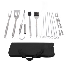 20-delige roestvrijstalen barbecueset, draagbare grillset voor buitenactiviteiten met het hele gezin.