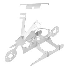 Abnehmbarer, tragbarer Hähnchenständer aus Edelstahl in Motorradform, Grillständer für Partys (Schädelform)