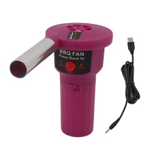 5V draagbare elektrische barbecueventilator met USB-kabel voor buitenactiviteiten zoals kamperen, wandelen, picknicken en barbecueën.