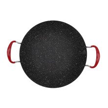 Grelha coreana antiaderente com cabo anti-escaldante, chapa redonda para churrasco, para fogão a gás vitrocerâmico, 34 cm/13,3 pol.