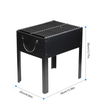 Parrilla de carbón portátil de acero inoxidable con rejilla para cocinar, ideal para barbacoas de mesa, camping, picnics y eventos al aire libre.