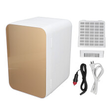 Minikoelkast DC12V 8L Grote inhoud Goudkleurig Auto Huishoudelijk Warm/Koel Minikoelkast voor Huidverzorging Dranken Eten