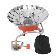 Mini réchaud de camping 2800W avec pieds pliables, portable, idéal pour la randonnée et les activités de plein air.
