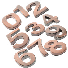 10Stk Hausnummern Selbstklebend Rosegold ABS Für Tür Und Außenbereich