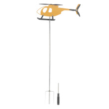 Cata-vento em forma de avião, escultura de vento para decoração de jardim e quintal, presente para amantes da aviação, amarelo.