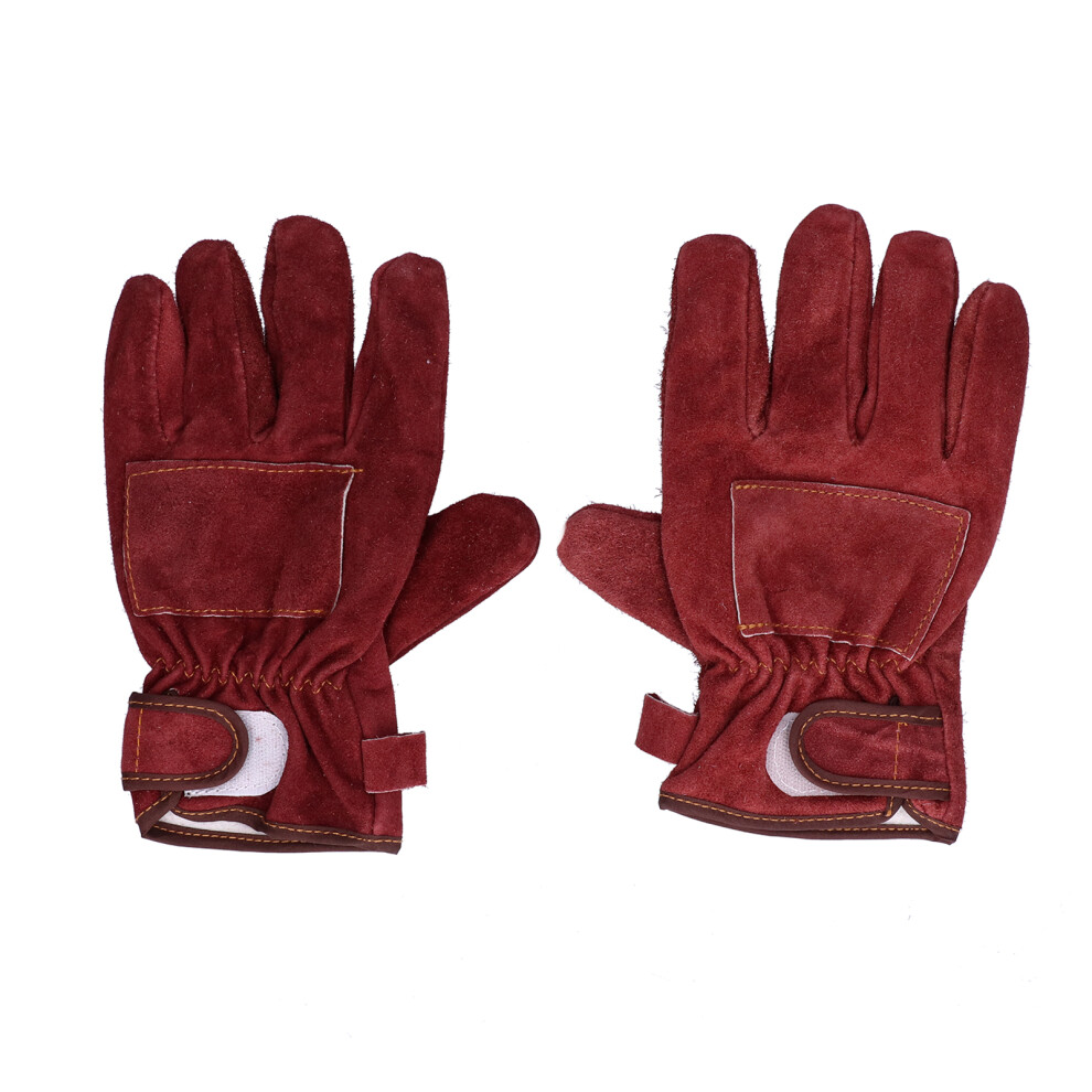 Red Antiscald Gloves High Temperature And Fire Resistance Protective Gloves For Camping Barbecue( Wine )