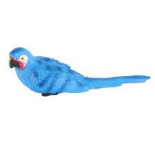 Parrot Figurine Simulation Vivid Innovative Wall Mounted Hand Painted Resin Parrot Model Toy for Garden Home Decor Photography Prop Blue