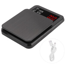 Balança de cozinha digital recarregável de alta precisão com visor LCD retroiluminado e função tara, medição com precisão de 0,1 g e