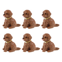 18Stk Mini Resin Hund Charm Anhänger Für Garten DIY Basteln Kaffeeton