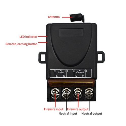4x AC 220V 30A 433MHz 1CH Wireless Remote Control  RF Relay Receiver + /Off Transmitter