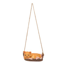 Estatueta de gato em resina, gatinho, enfeite para pendurar, decoração para casa, jardim externo, gato amarelo