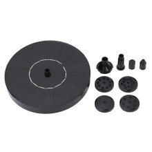 Solar Fountain Low Noise Multi Nozzles Waterproof Floating Fountain for Bird Bath Pond Fish Tank Pool 6V