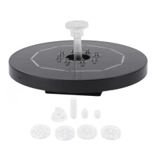 Fontana rotonda a energia solare con luce LED, abbeveratoio per uccelli, fontana galleggiante, diametro 120 cm, batteria da 3000 mAh.