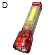 (D) Solar Flashlight Small LED Torch Light Mini Super Bright Penlight USB COB