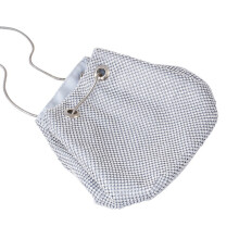 1St Damen Bucket Bag Mit Pailletten Diamantenoptik Silber