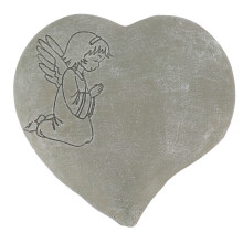Dog Memorial Stone Heart Shaped Kind Girl Pattern Weatherproof DIY Making Resin Pet Passing Away Gifts for Crafts Green