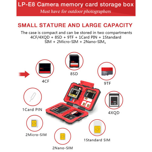 3X Desiontal Waterproof  Card Holder Large Capacity SIM//MSD/CF Card Case for //// 2