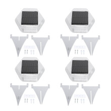 4Pcs Solar Ground Light IP65 Water Proof 3000K Warm White Step Light Landscaping Lighting for Pathway Patio Garden