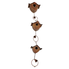 4.27ft Bird Houses Rain Chain with Bell Vintage Decorative Metal Rain Catcher Chain for Gardens Decks Patios