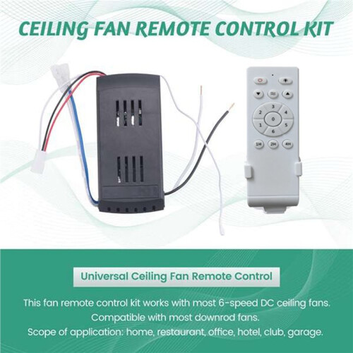 4X Universal Ceiling Fan Remote Control Kit Low Voltage 50w  Fan Light Driver Controller 6-Speed & Timing Remote