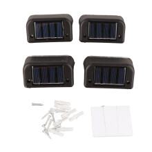 Conjunto de 4 Luminárias Solares de Degrau com Iluminação Branca, Impermeáveis e de Alta Potência, para Decks e Escadas Externas.
