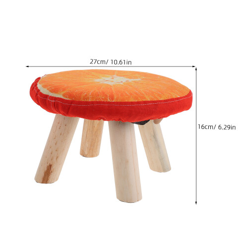 Creative Taburete Madera Naranja Forma Setas Antideslizante Calzado 1