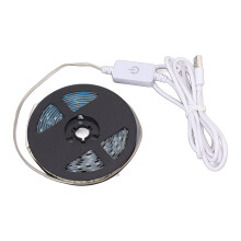 USB 5V LED Strip Lights Touch Control Dimmable Waterproof Flexible Cuttable LED Light Strip for Aisle Cold White 3 Meter