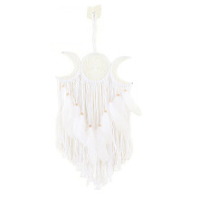 Dream Catcher Hand Woven Minimalist Home Wall Decoration for Living Room Study Cafe Bedroom White