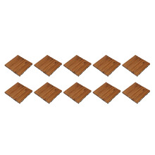 Conjunto de 10 blocos de madeira para piso, resistentes à corrosão, com encaixe perfeito para terraços e varandas externas.