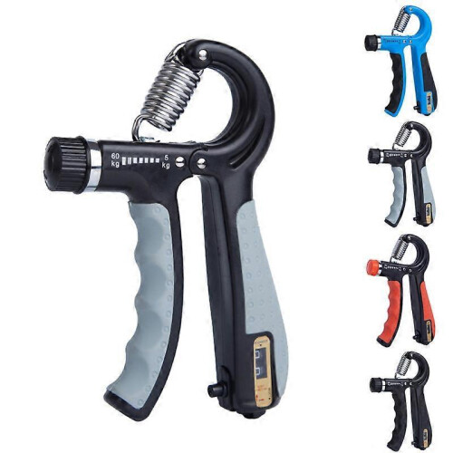 (Gray) Adjustable Counter Hand Grip Strengthener Wrist Forearm Trainer Exerciser