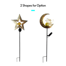 Outdoor Solar Light Metal Garden Decoration Light Waterproof Lawn Lamp Auto ON/OFF for Outside Garden Patio Path Yard Lawn, Star Shape Stake Light