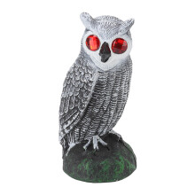 Eulen-Vogelabwehr für den Garten, Kunststoff, rote Augen, feine Details, strapazierfähig, ellenbogenförmig, weiß